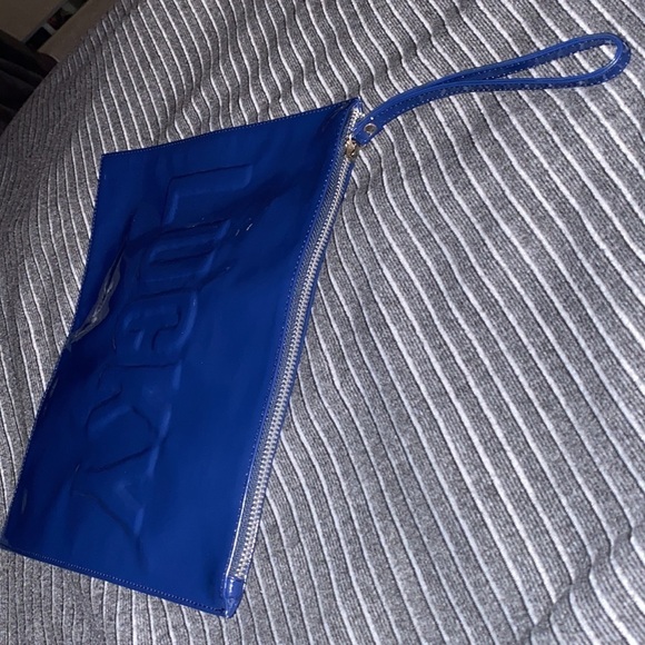 Fashion Mystic blue glossy Lucky Embossed oversized clutch  Bag - Picture 14 of 15